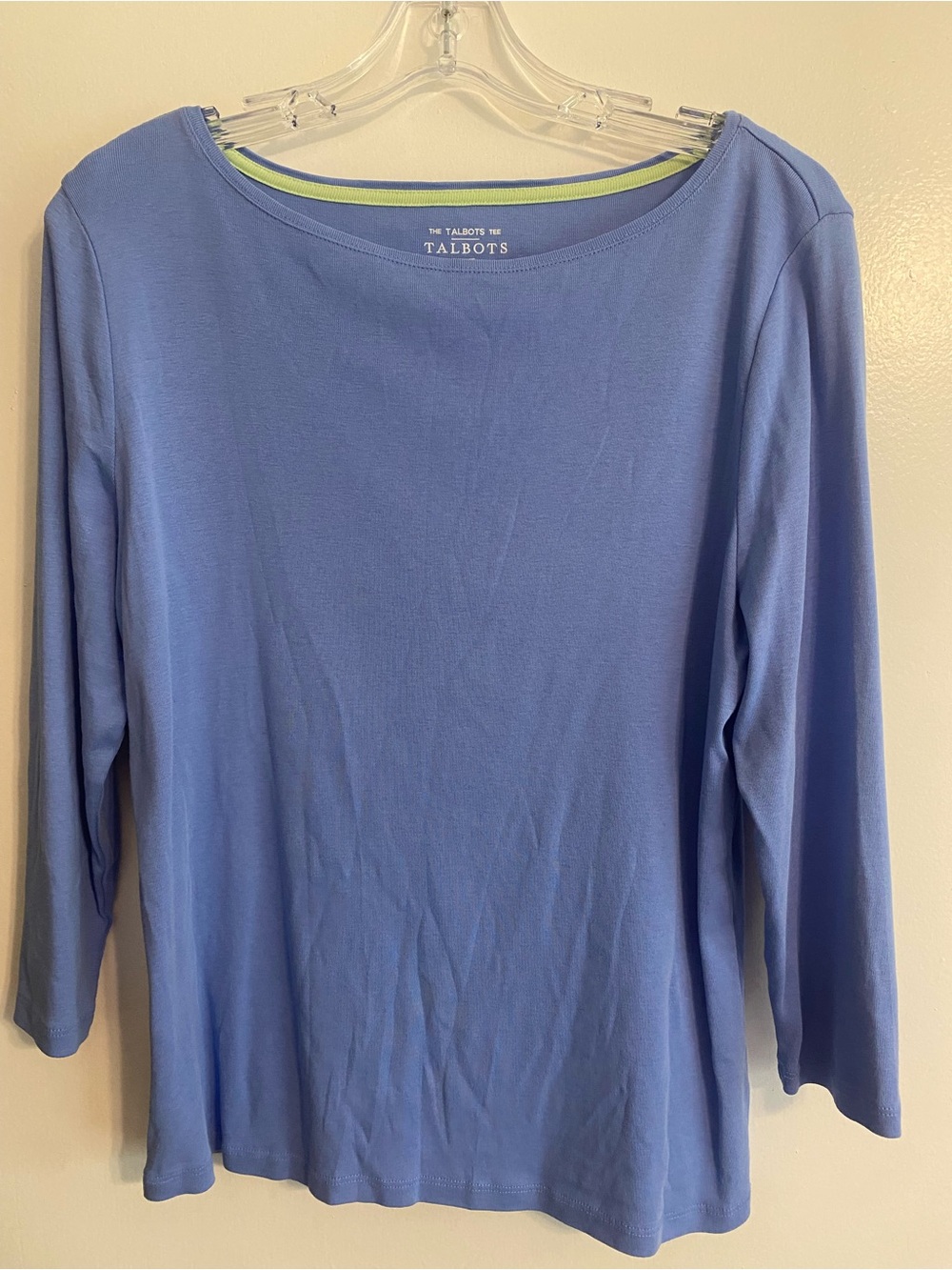 Talbots “The Talbots Tee” Light Blue 3/4 Sleeve Top- Petite Large